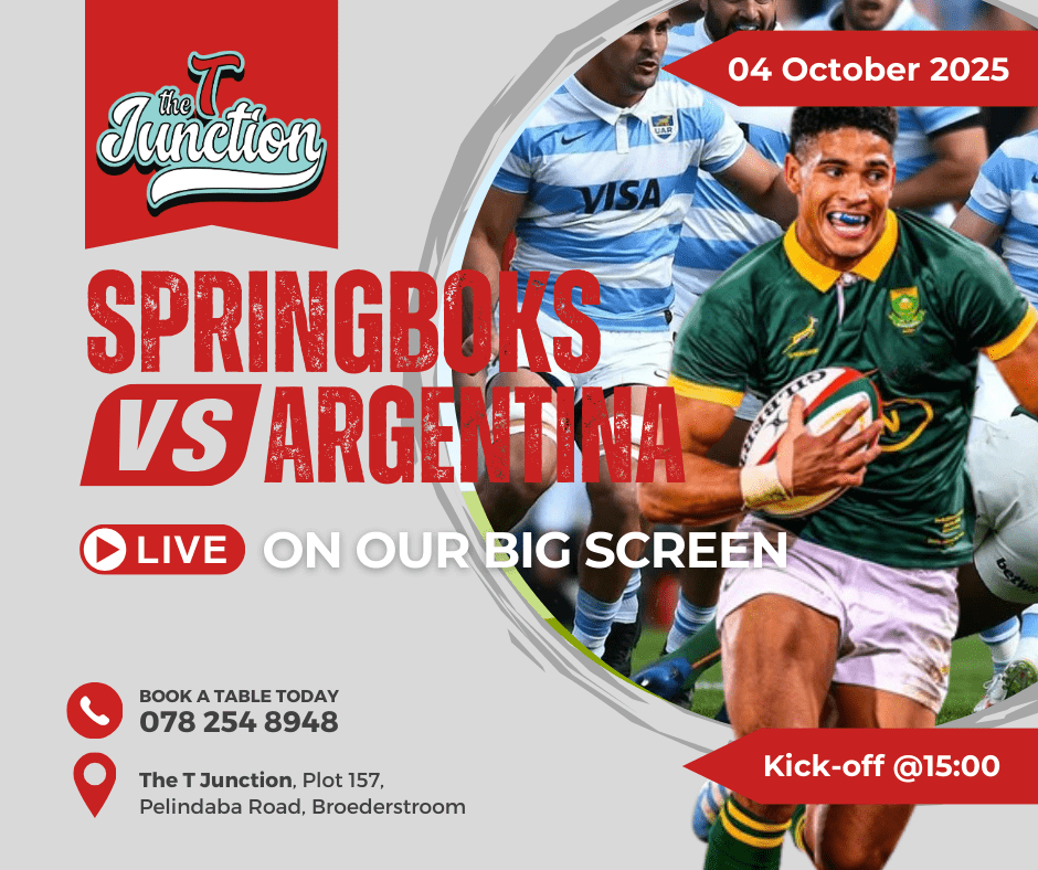 Springboks vs Argentina - LIVE ON OUR BIG SCREEN!